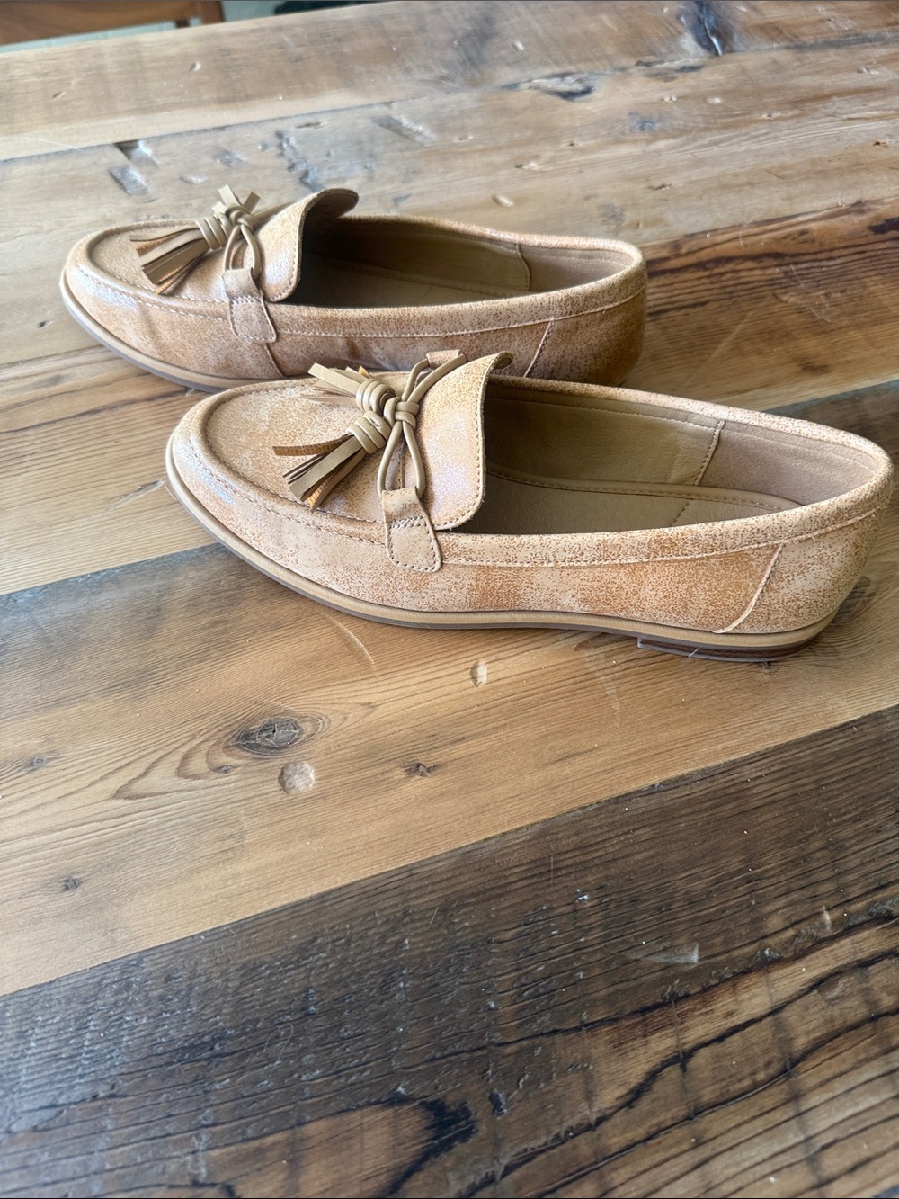 Tan Suede Tassel Loafers for Men